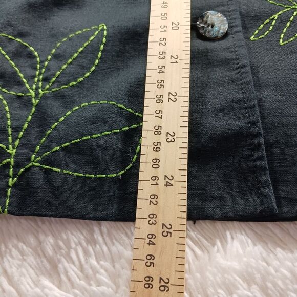 Mark Singer Software Women's Small Shacket/ Jacket. Embroidered Flowers/ Black.. - Picture 4 of 14